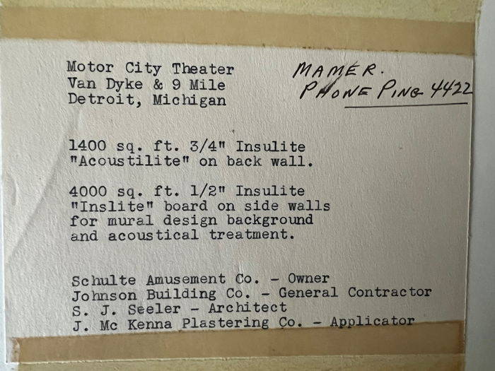 Motor City Theatre - Motor City Theatre Promo Photo Info Ol Taylor Commercial Photog 1939 (newer photo)